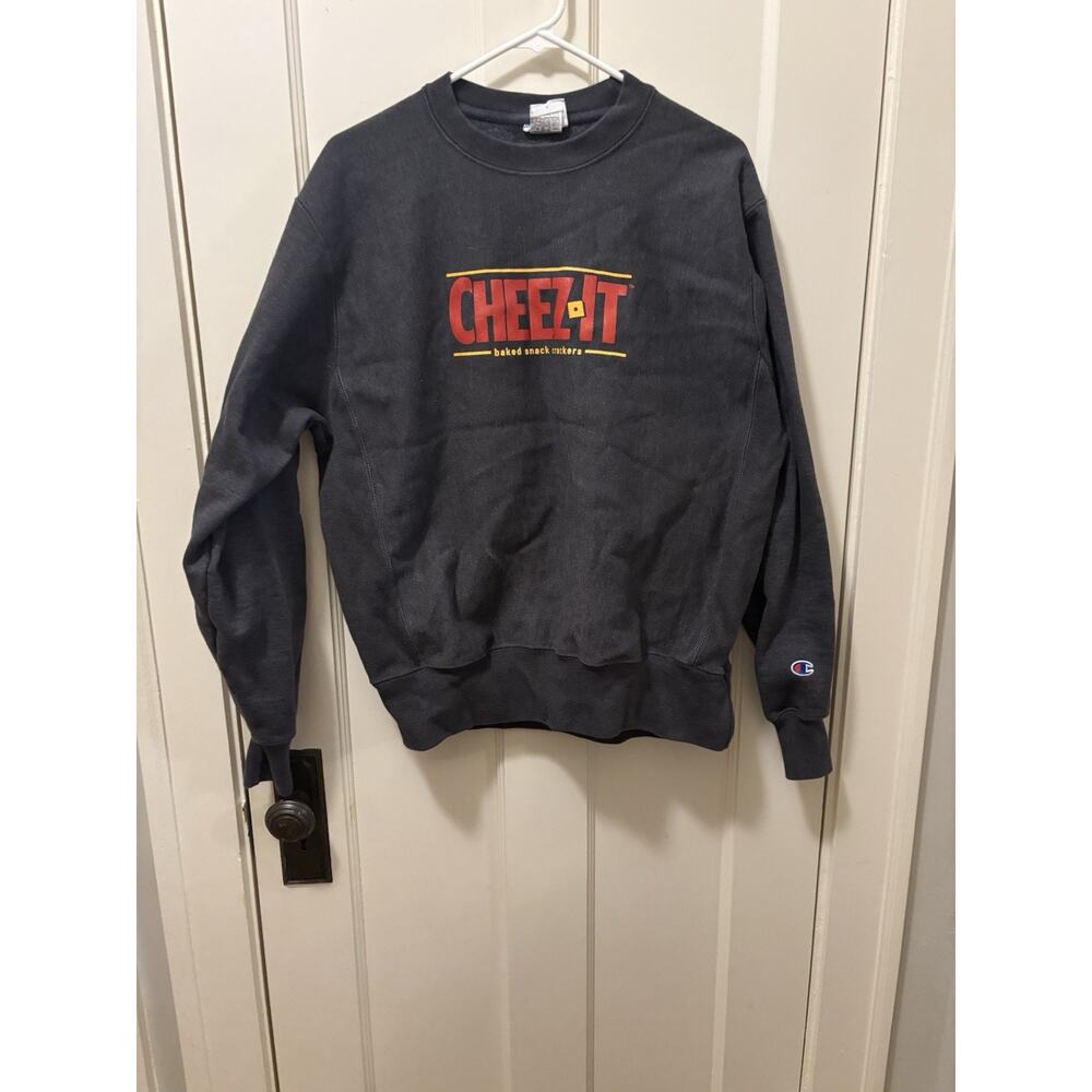 Champion Reverse Weave‎ Cheez-It Sweatshirt Mens Medium Gray Crewneck Pullover